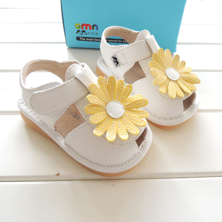 OMN外贸小雏菊叫叫凉鞋淑女宝宝鞋小童鞋凉鞋6005WH