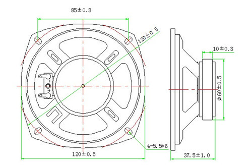 厂家专业提供/5寸扬声器/ls120w-2/8欧8w扬声器/全频浅盆喇叭