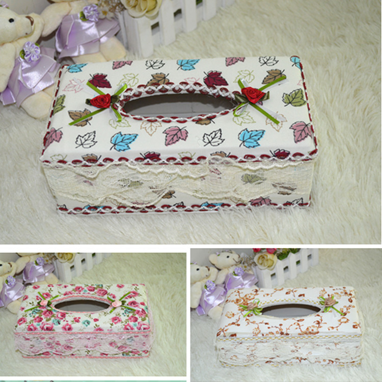 加棉花朵蕾丝纸巾盒,布艺蕾丝纸巾盒,厂家直销,支持小额批发
