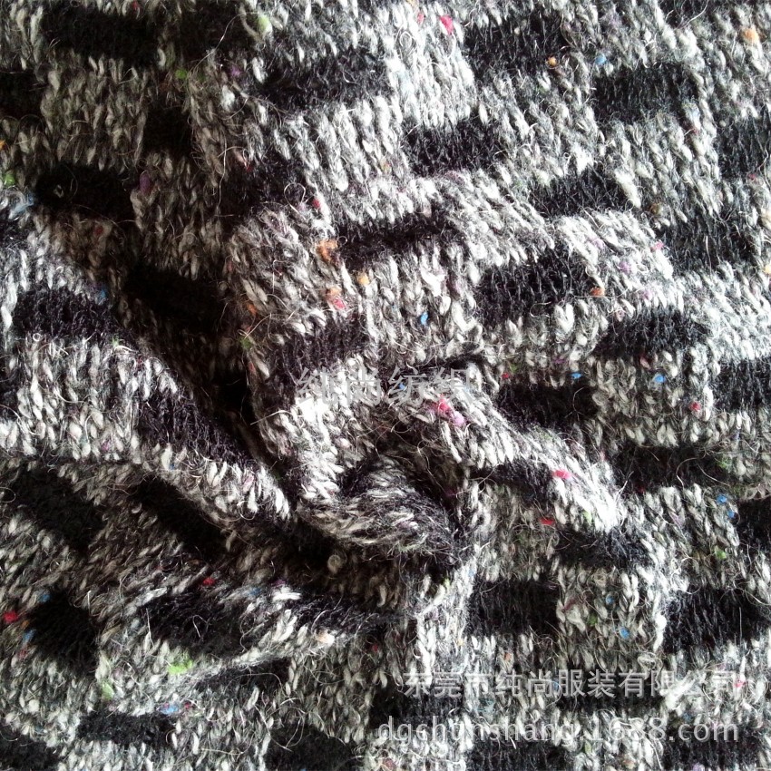 供应针织 <em>粗</em>针面料 <em>彩点</em>纱面料 时装<em>彩点毛衣</em>面