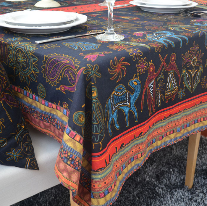 【厂家直销棉麻布艺民族风东南亚风抱枕桌布布