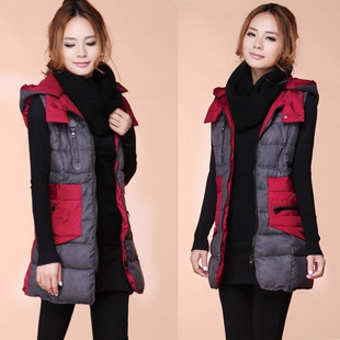批发采购<em>女式马甲</em>背心-2014新款女士中<em>长款棉</em>
