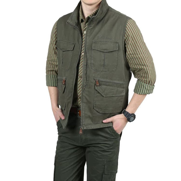 战地<em>吉普</em> 2014春季新款男士钓鱼户外<em>马甲</em> afs