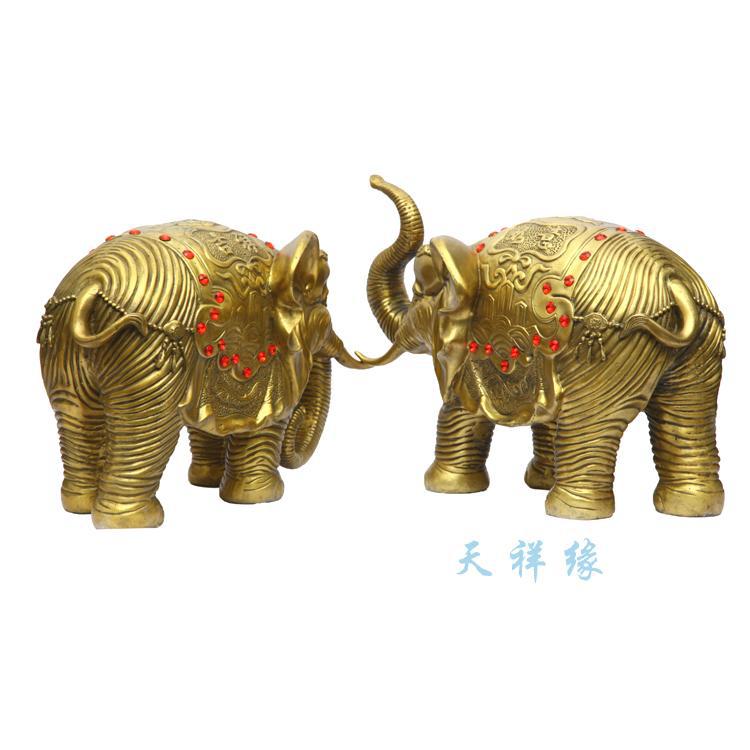 批发采购金属工艺品-铜对象纯铜大象一对铜元