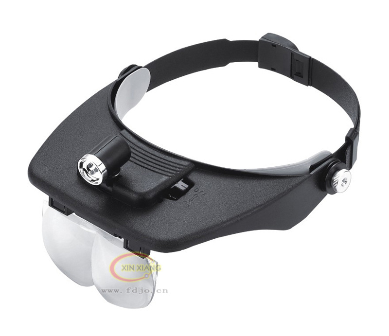 【三个LED灯 头盔放大镜 照明头戴式 看书阅读