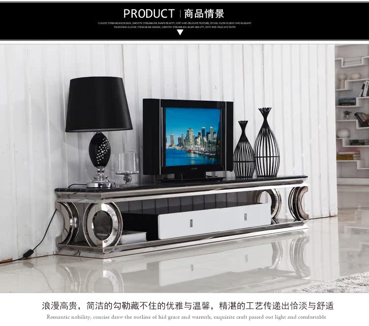 【佳优家具】现代高档不锈钢大理石地柜 615电视柜厂家特价直销