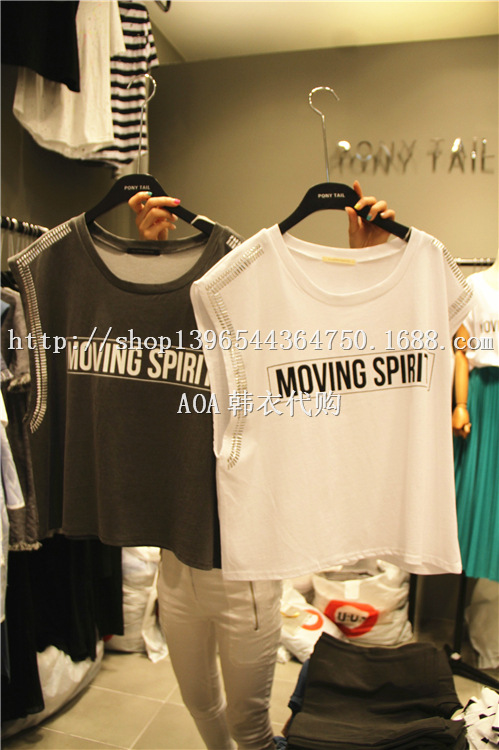 2014夏季新款*<em>AoA</em>*韩衣东大门代购<em>女装</em>字母纯