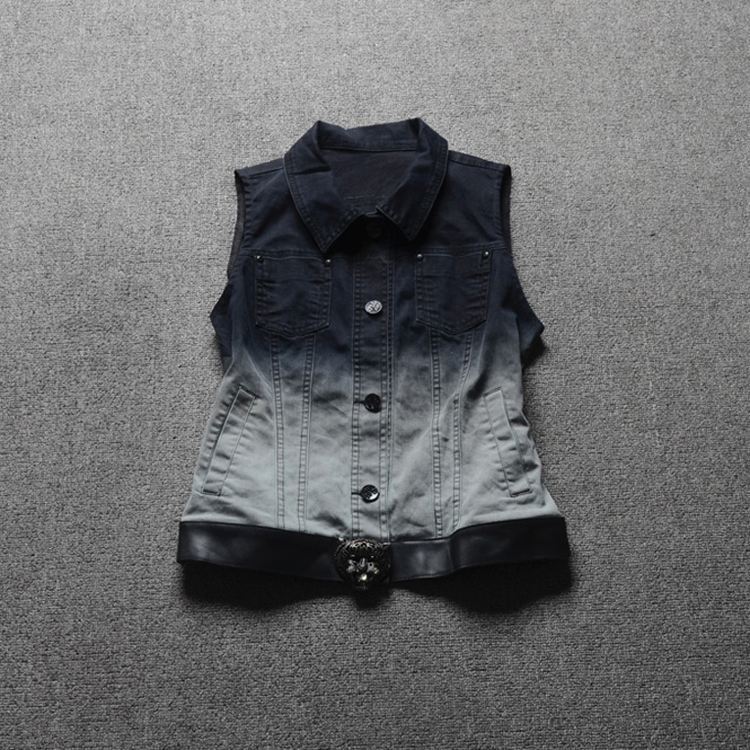 欧洲站金属豹头渐变色<em>马夹</em>0505 - <em>小羽</em>欧韩服