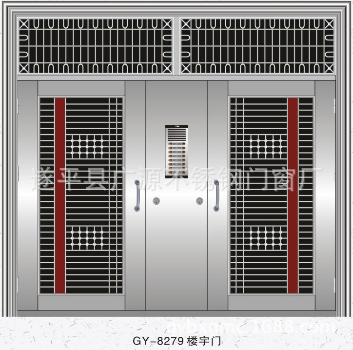 河南厂家供应gy-8274不锈钢防盗门 单元门楼宇门 非标门 支持混批