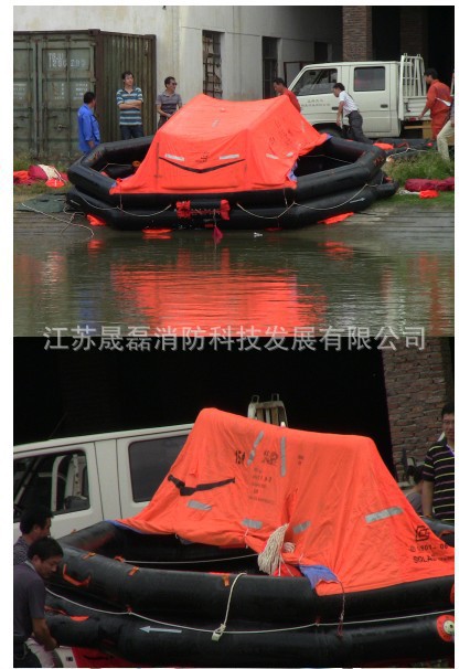 供应10人15人20人25人30人自扶正救生筏 khz自扶正气胀救生筏