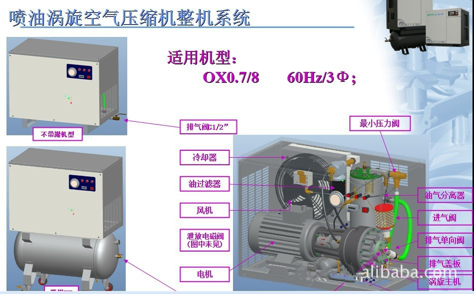 【带罐】正力精工涡旋空压机 涡旋式空气压缩机 小型静音涡旋机