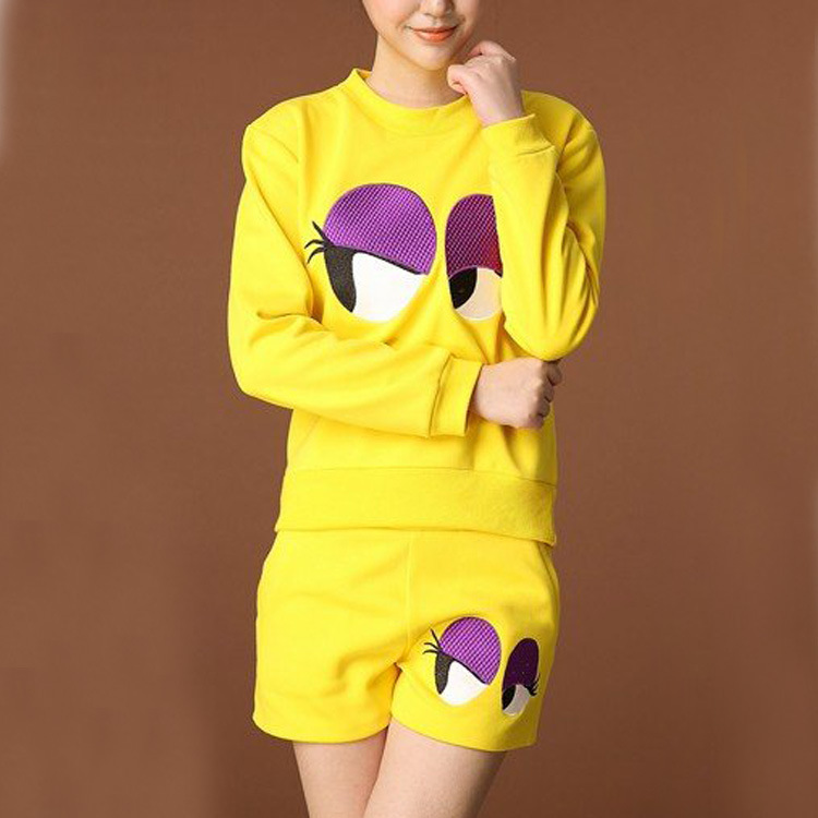 2014春季新款 欧美风明星同款刺绣眼睛<em>卫衣加</em>