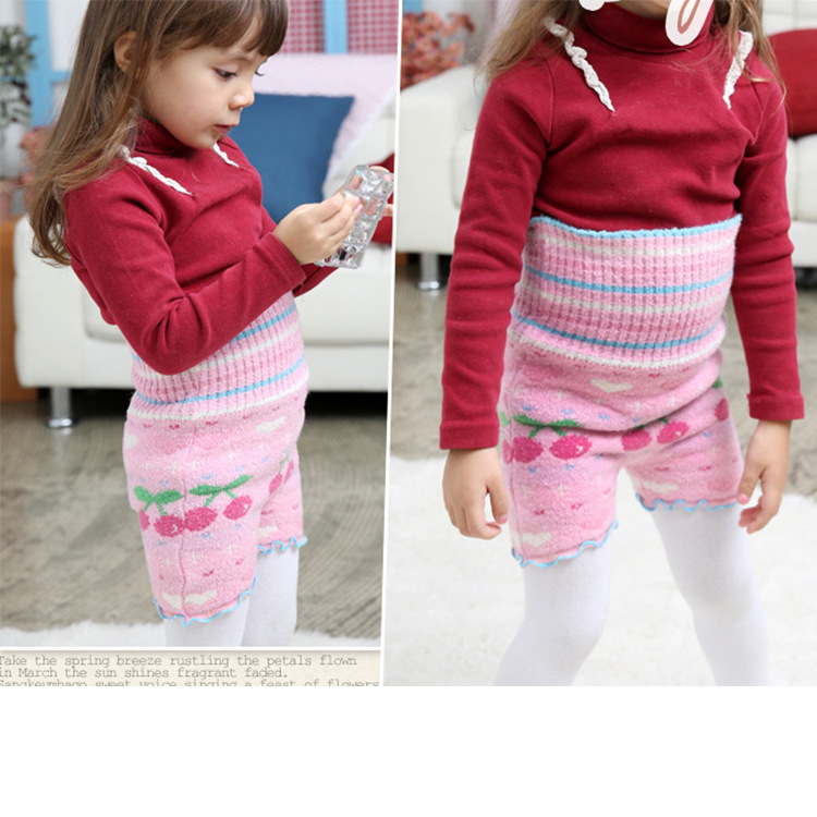 韩国正品秋冬新款<em>女童毛线</em>高腰护肚<em>短裤 图片</em>