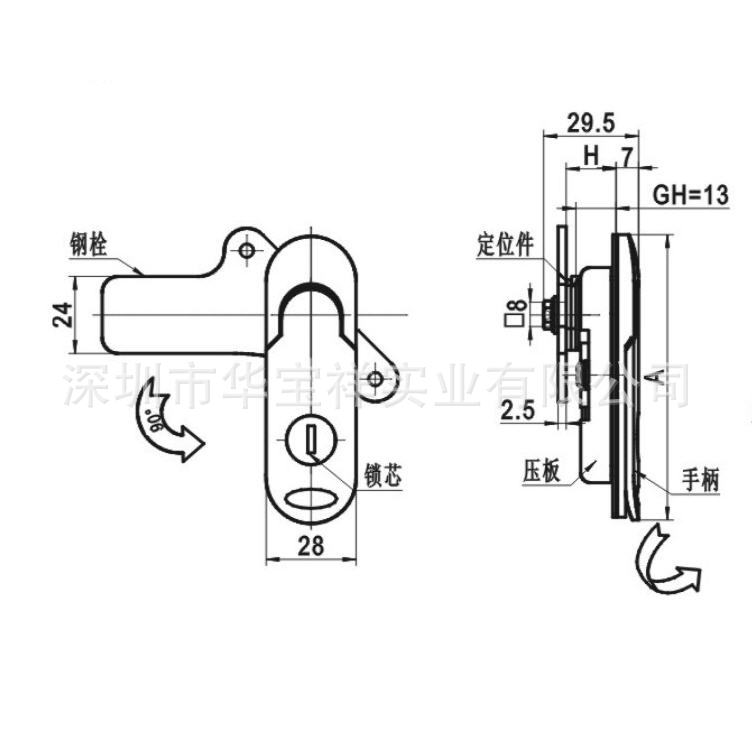 工厂批发防音箱门锁 高低压电柜锁 质优价廉 M
