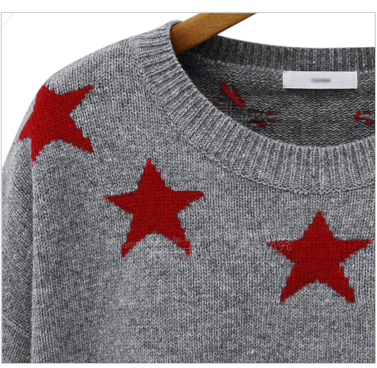 2014春装新款女装 五角星女<em>毛衣</em> <em>短款</em>女秋冬 春
