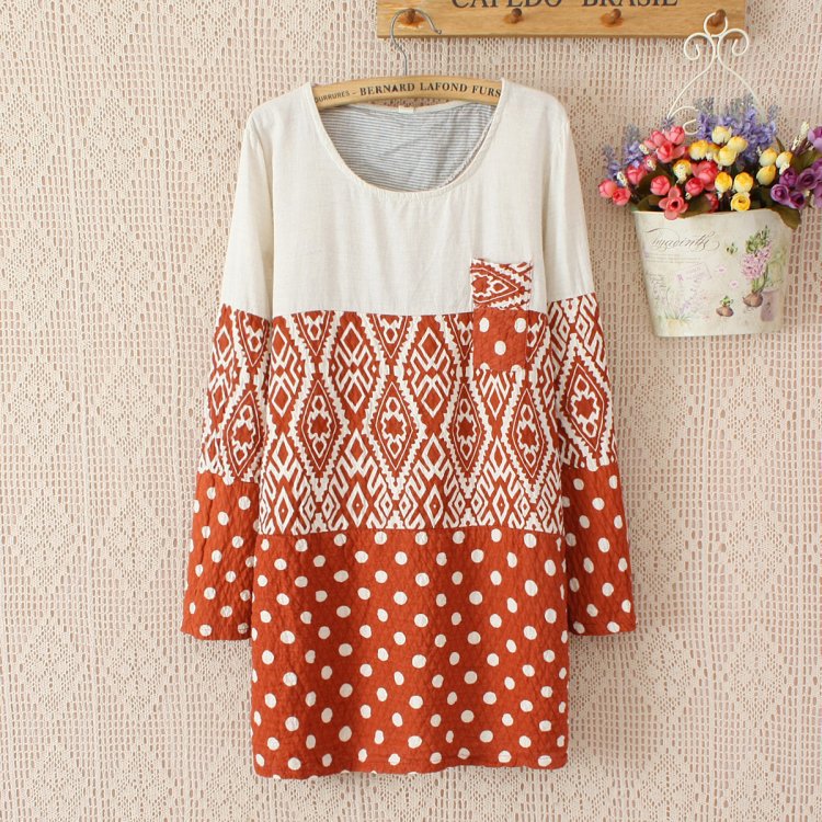 批发采购女式衬衫-<em>春季</em>新款<em>女装</em> <em>大版</em>森女中长