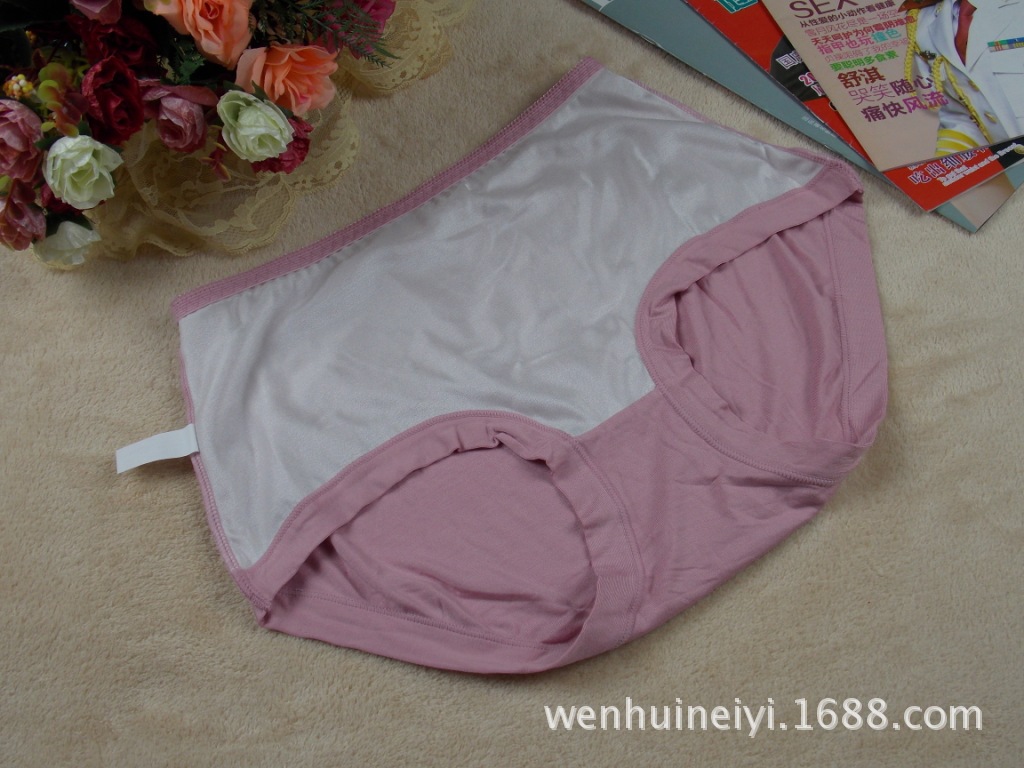 <em>女士内裤</em>-<em>厂家直销女士</em>莫代尔<em>三角内裤</em> 前片双