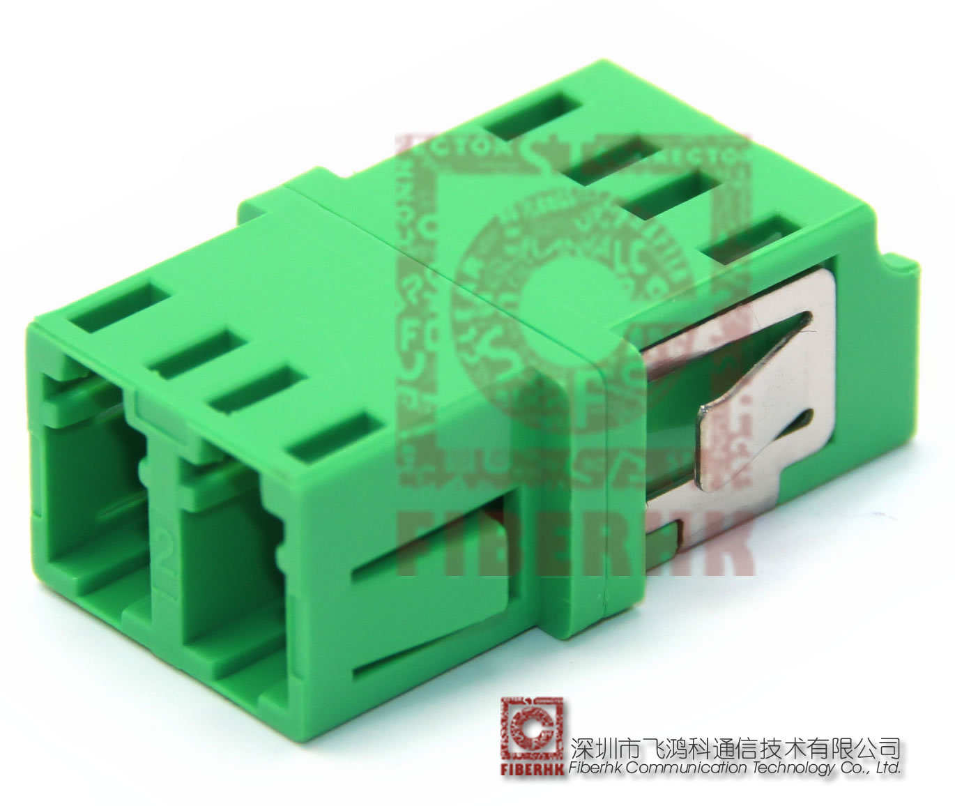 LC 双通无法兰非对称有孔绿色适配器1