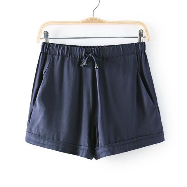 【雷索特 夏装新款女式彩色柔软<em>人棉短裤</em> 女休