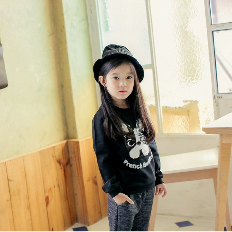 不倒绒卡通小狗卫衣2