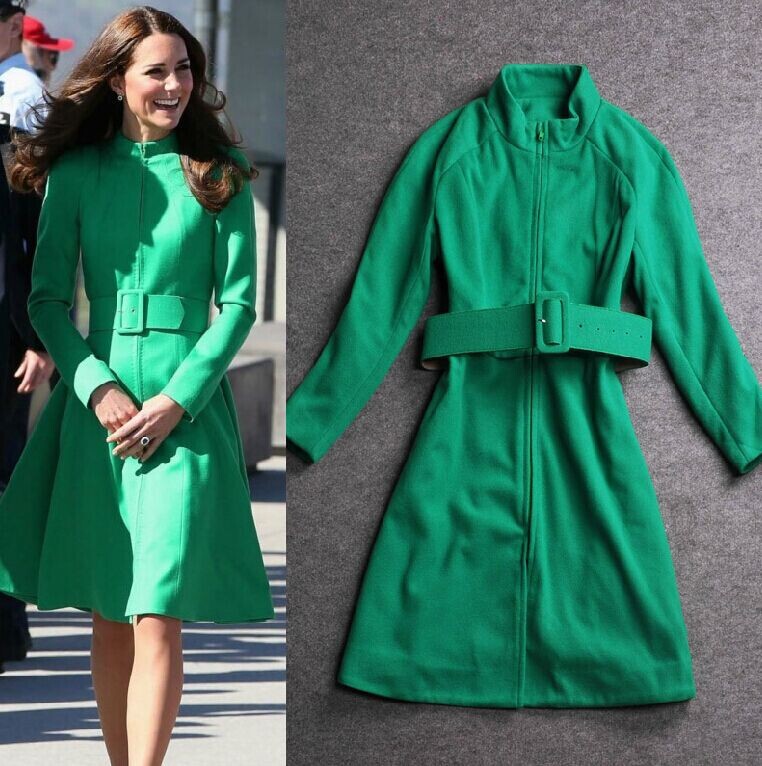 2014秋冬新款<em>女装</em> 欧美大牌明星同款<em>立领开衫</em>