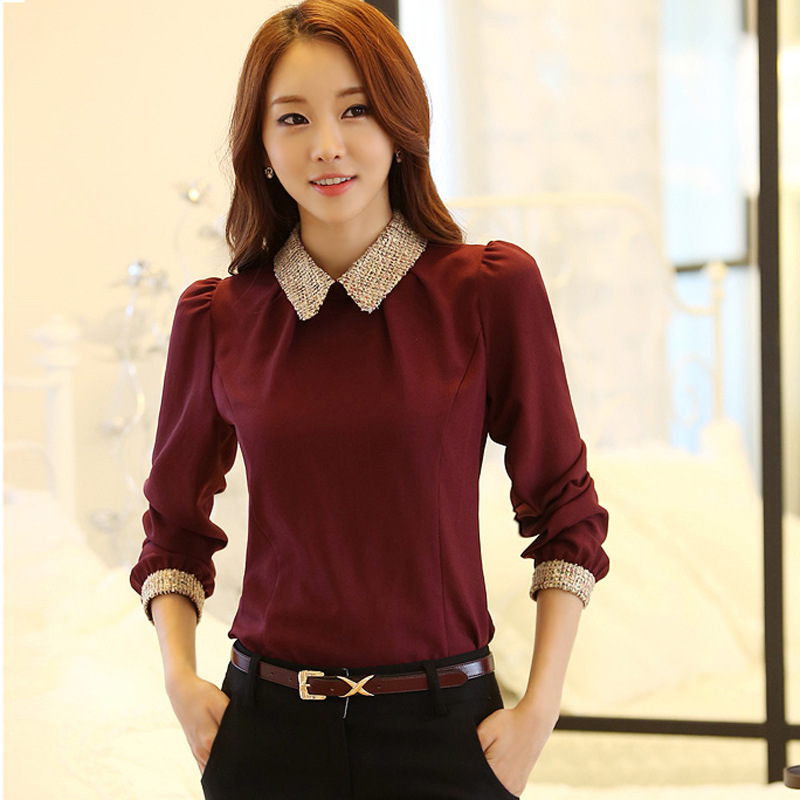2014<em>春季 女装新款</em>时尚淑女娃娃烫金领OL职业