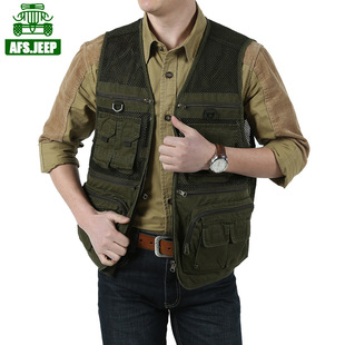 2014正品afs <em>jeep</em>/<em>战地吉普马甲</em> 棉大码立体多