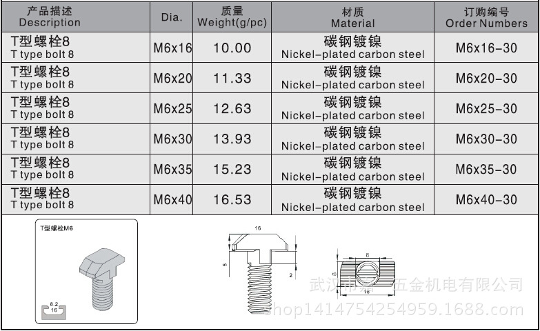 欧标国标流水线铝型材框架专用t形圆头内六角螺栓m5m6m8m10
