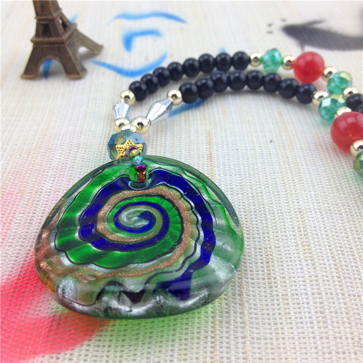 【民族风饰品<em>批发</em> 陶瓷108颗串珠<em>琉璃</em>吊坠<em>毛衣</em>