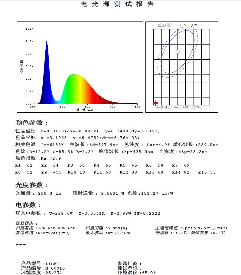 3W泡灯6000k