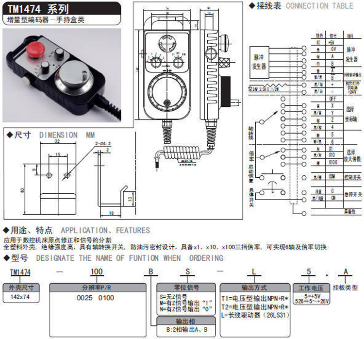TM1474系列 电子手轮 专业设计 品质一流 厂家直销 电子手轮