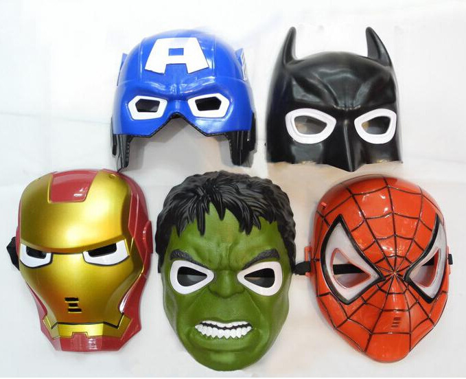 【舞会儿童用品 动漫节日发光钢铁侠面具 led蜘