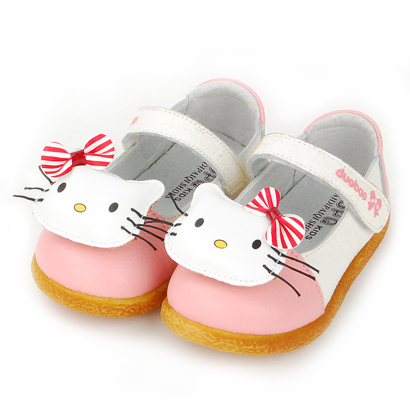 2014秋款真皮童鞋 女童公主 kity猫可爱童鞋 软底童童鞋批发