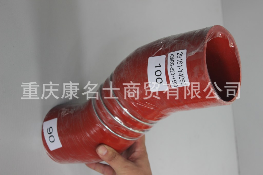 台湾硅胶管KMRG-620++500-华菱增压器胶管28161-Y4060-格尔发增压器硅胶管耐酸碱,红色钢丝3凸缘2Z字内径90变100XL350XL320XH160XH180-3