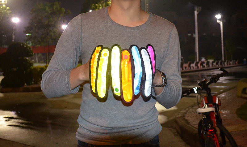 【宽4.0 晶格LED闪光手臂带 骑行闪光反光安全