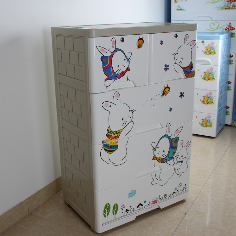 厂家直销 高质量 双锁多规格 卡通拼图收纳柜抽