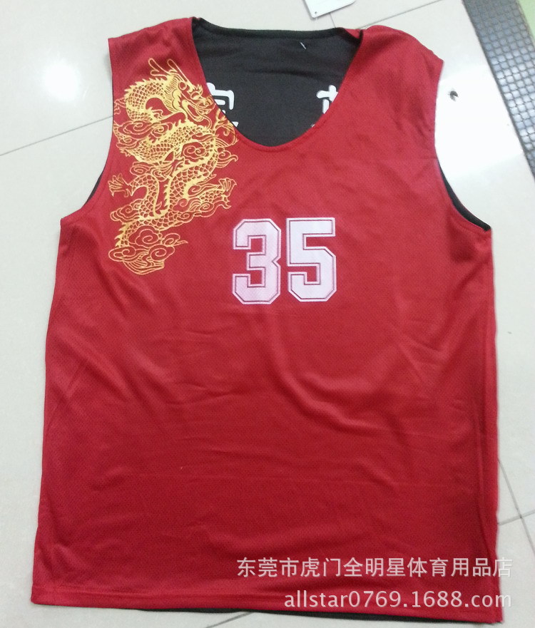 足球服-批发中国龙纹篮球服男套装双面穿细网