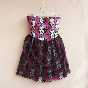 购连衣裙-春装新款2014欧美头像裹胸连衣裙蓬