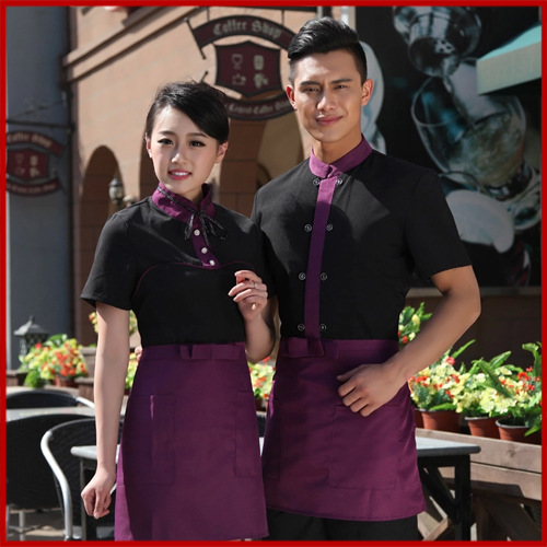 中西餐厅服务员工作服夏装 女 酒店饭店前台员