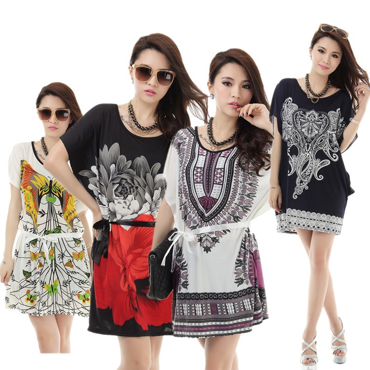 2014夏季新款大码女装连衣裙批发 时尚百搭靓