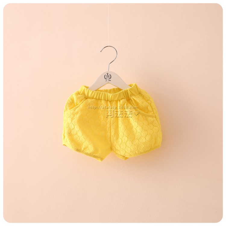 童裤-4708佐佐尚<em>自制</em>版 女童圈圈蕾丝<em>短裤</em>-童