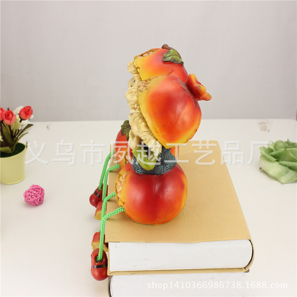 8275 石榴娃娃摆件 石榴情侣吊脚娃娃 树脂工艺品小孩礼品