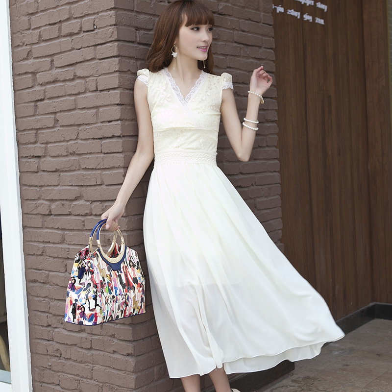 2014<em>夏装</em>新款<em>女装</em> 波西米亚蕾丝雪纺无袖韩版