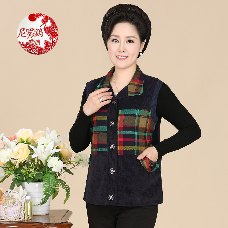 <em>中老年</em>秋装女妈妈装<em>马夹</em>老年人背心外套老奶奶
