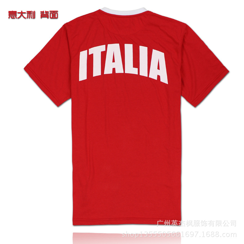 意大利 红色 T恤 背面