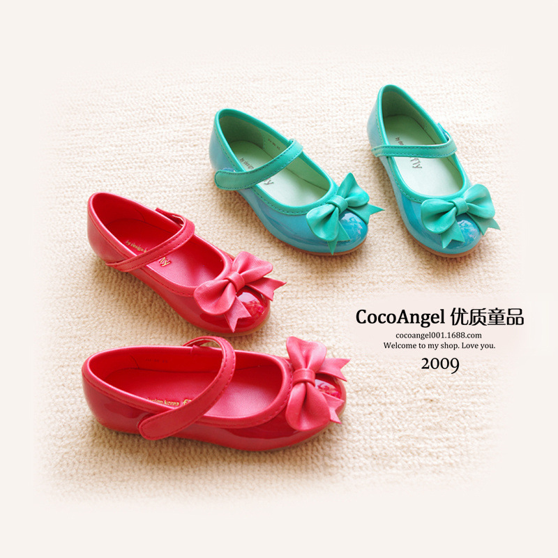 秋款 韩国女童鞋公主鞋小圆头魔术贴单鞋皮鞋 春意盎然