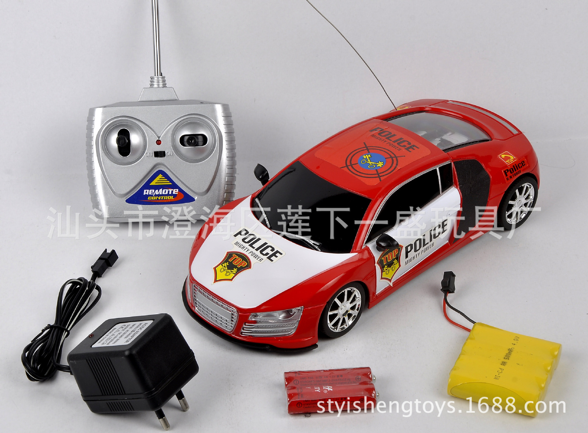 遥控车配充电器警车遥控汽车电动男孩儿童玩具
