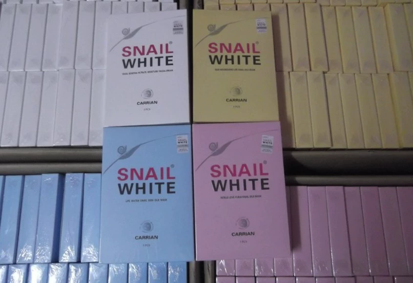 正品防偽盒裝泰國SNAIL WHITE蝸牛原液蠶絲面膜美白淡