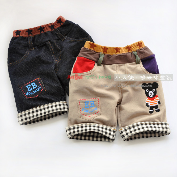 男童<em>夏季</em>针织 中裤 <em>马裤</em> 童裤 裤子 可爱小熊 儿