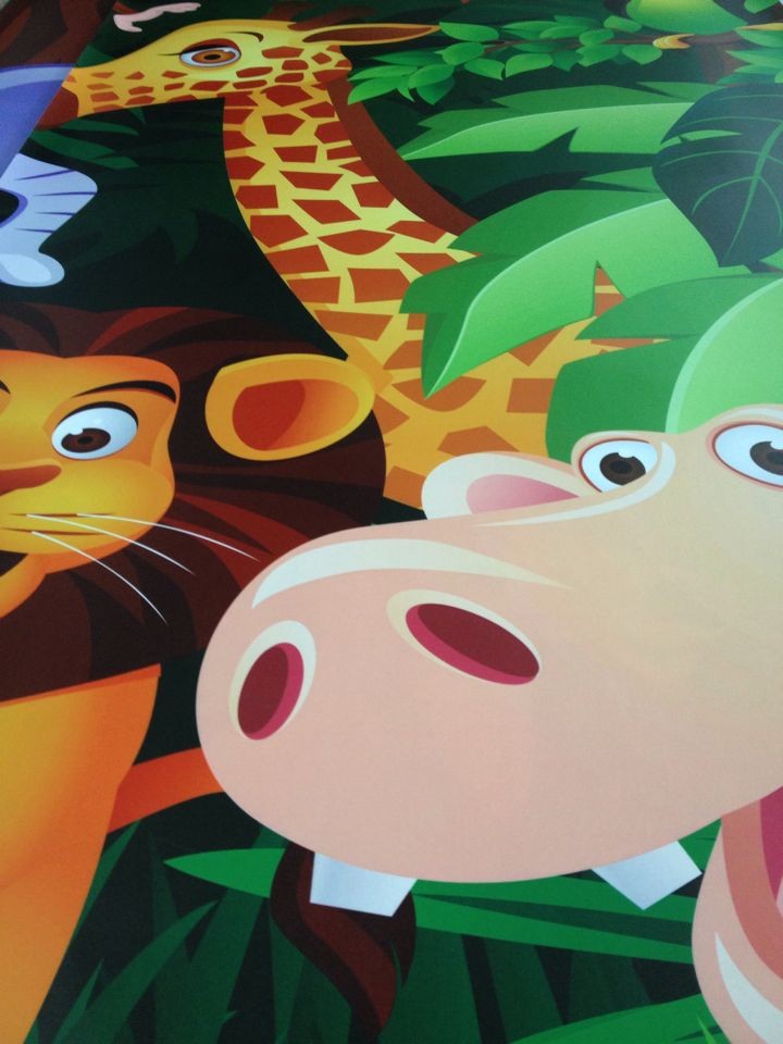 卡通动画动物世界儿童卧室壁画 幼儿园背景墙纸大型定制环保壁纸